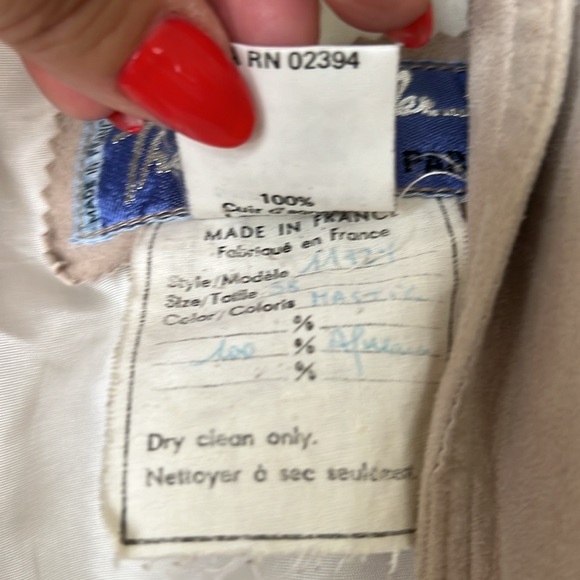 THIERRY MUGLER 💄 Vintage 80’s Suede Skirt suit Sz 38 - Picture 5 of 12